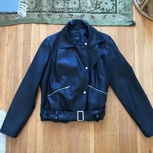 Motto Faux Leather Jacket